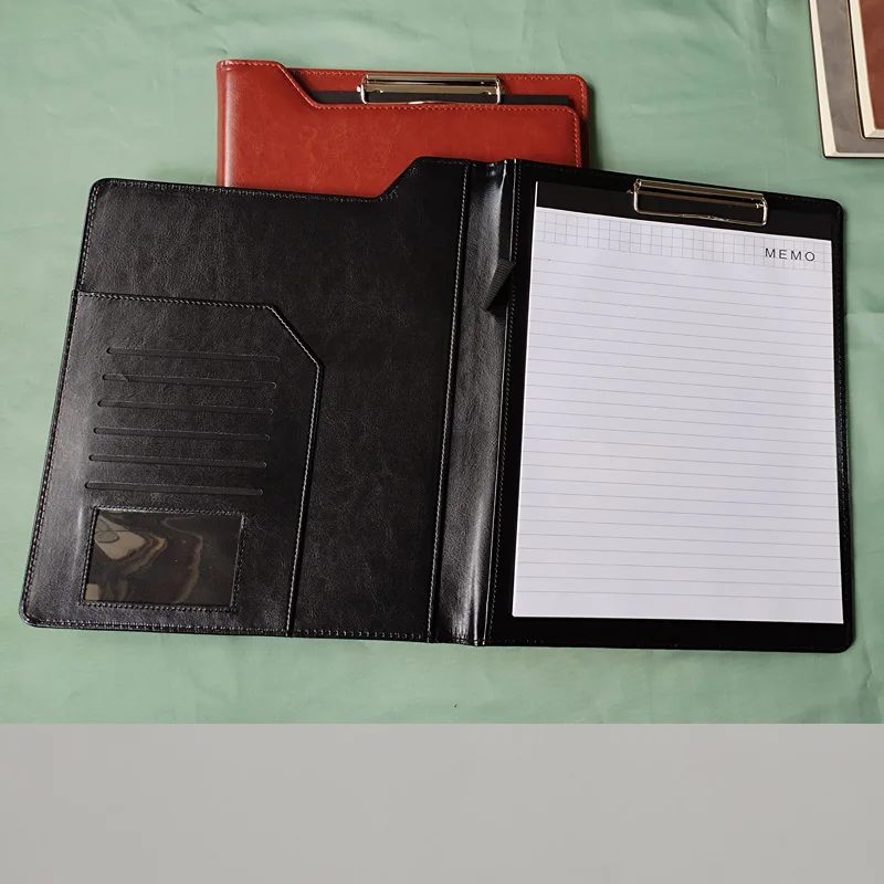 Fashion PU Leather Portable A4 Padfolio Portfolio Presentation File Folder Business Contracts Conference Folder Black Brown