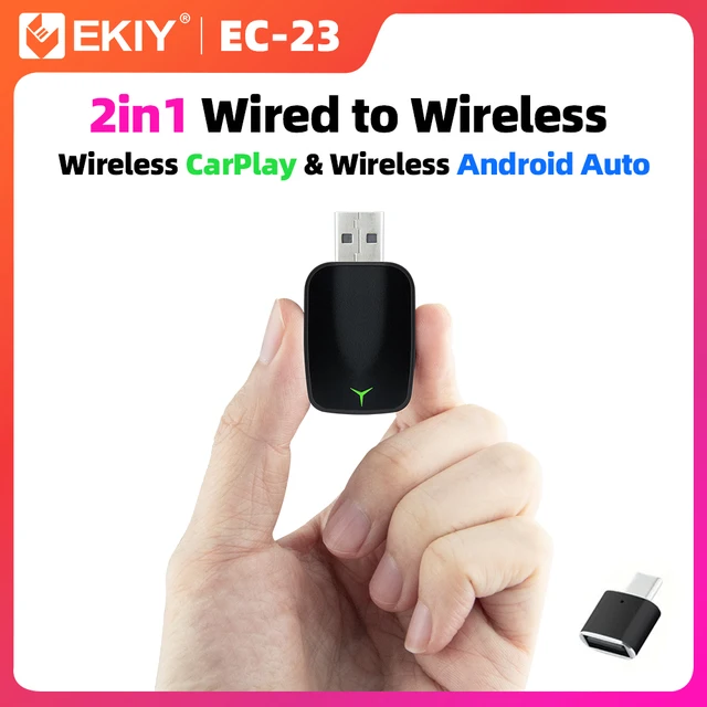 EKIY 2in1 Wireless CarPlay Dongle Wireless Android Auto Adapter AI Smart Box For Car With Wired CarPlay Car Intelligent Systems