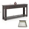 Farmhouse Entryway Table, Narrow Console Table w/ 4 Storage Drawers & Open Shelf, Rustic Long Sofa Table,  Hallway 3
