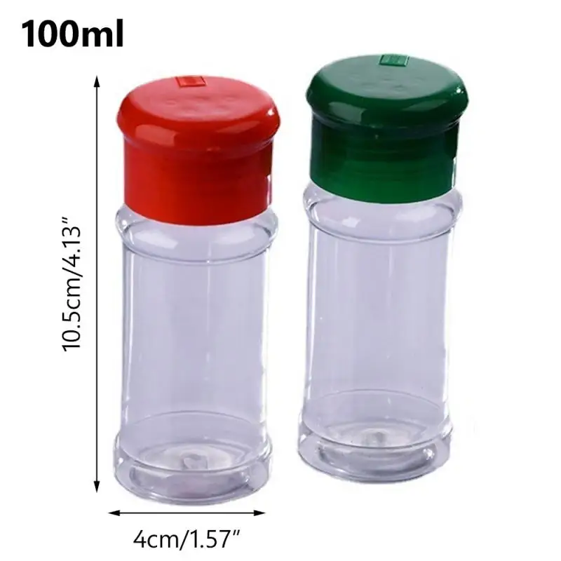 Spices Jars Plastic Bottle Kitchen Salt&Pepper Shaker Seasoning Container Barbecue Condiment Storage Box Lid Food Rack