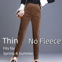 Autumn Winter Plush Thick Thin Elegant Women's Pants High Waist Fleece Pencil Pants Women Corduroy Leggings Office Lady Trousers - Image 6