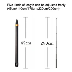 2.9M Carbon Fiber Selfie Stick for Insta360 X 4 /X3/DJI Action 4/gopro Sports Camera Super Long Selfie Stick Tripod Accessories