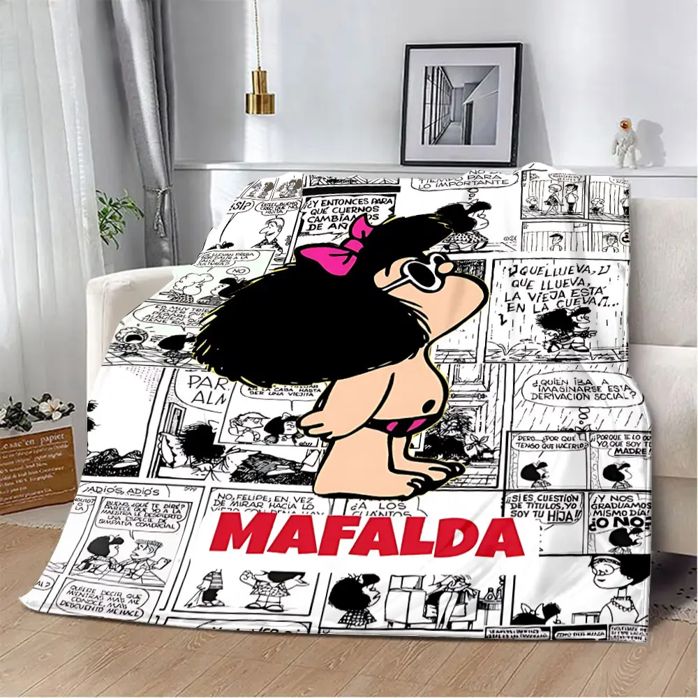 Hot Comics Cute Mafaldas Printed Blanket Picnic Blankets Warm Blanket Soft and Comfortable Blanket Home Travel Birthday Gift 6