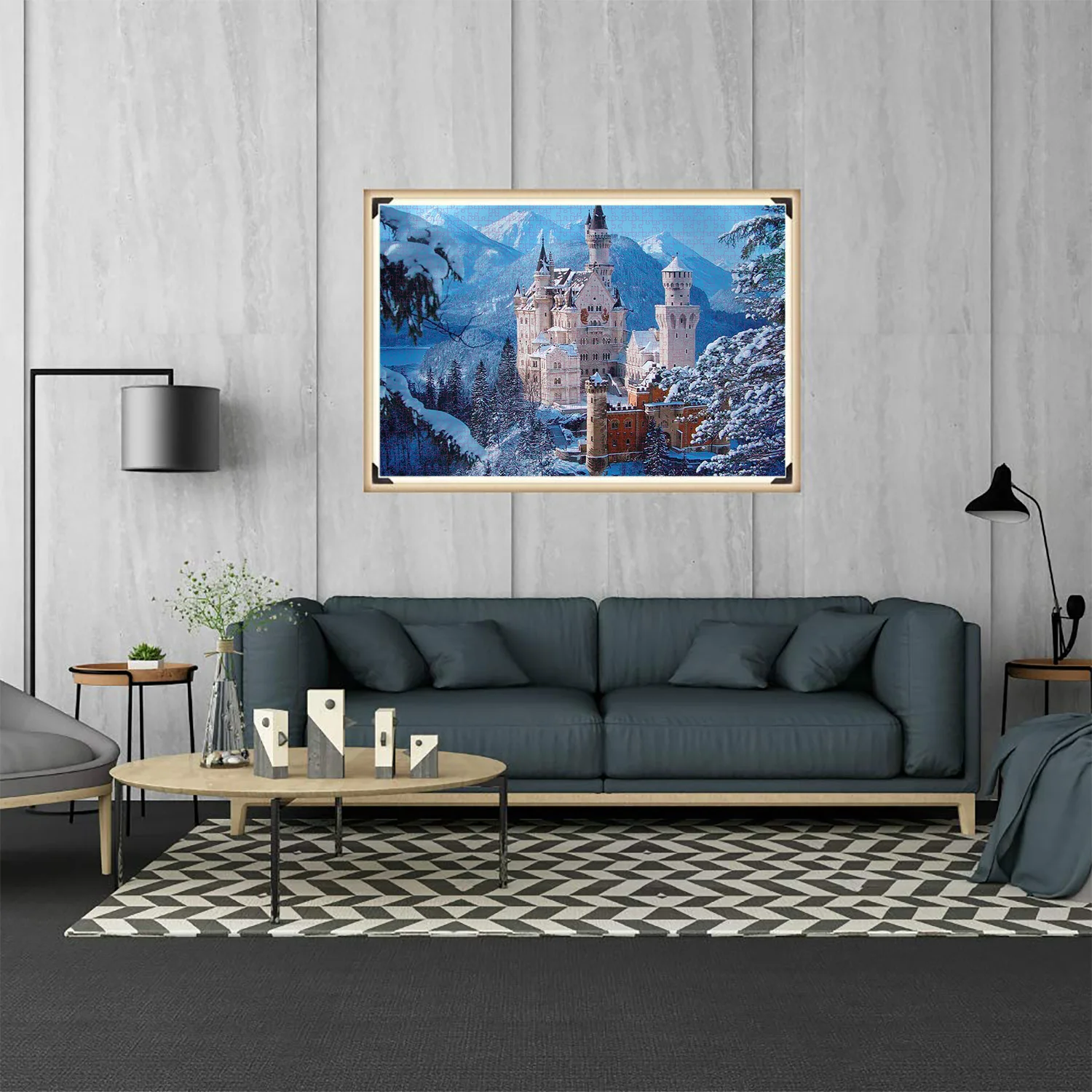 Jigsaw Puzzles 1000 Pieces Schwanstein Castle Jigsaw Puzzles for Adults Home Decor Games Family Fun Floor Puzzles Educational Toys for Kids