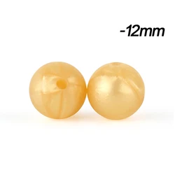 Silicone Beads for DIY Jewelry and Crafting - BPA Free, 12mm Round - Assorted Quantities (Metallic Gold)