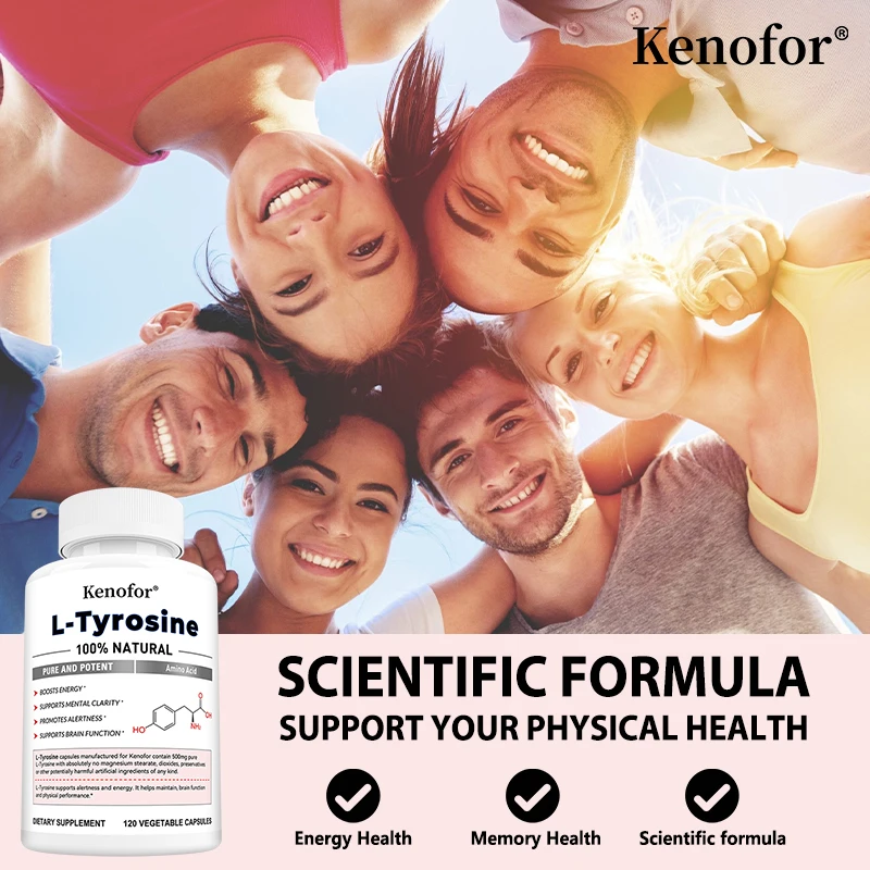 L-Tyrosine Supplement-Support Memory, Mental Clarty, Alertness, Brain Function, Boosts Energy, Immunity-Vegetarian Capsules