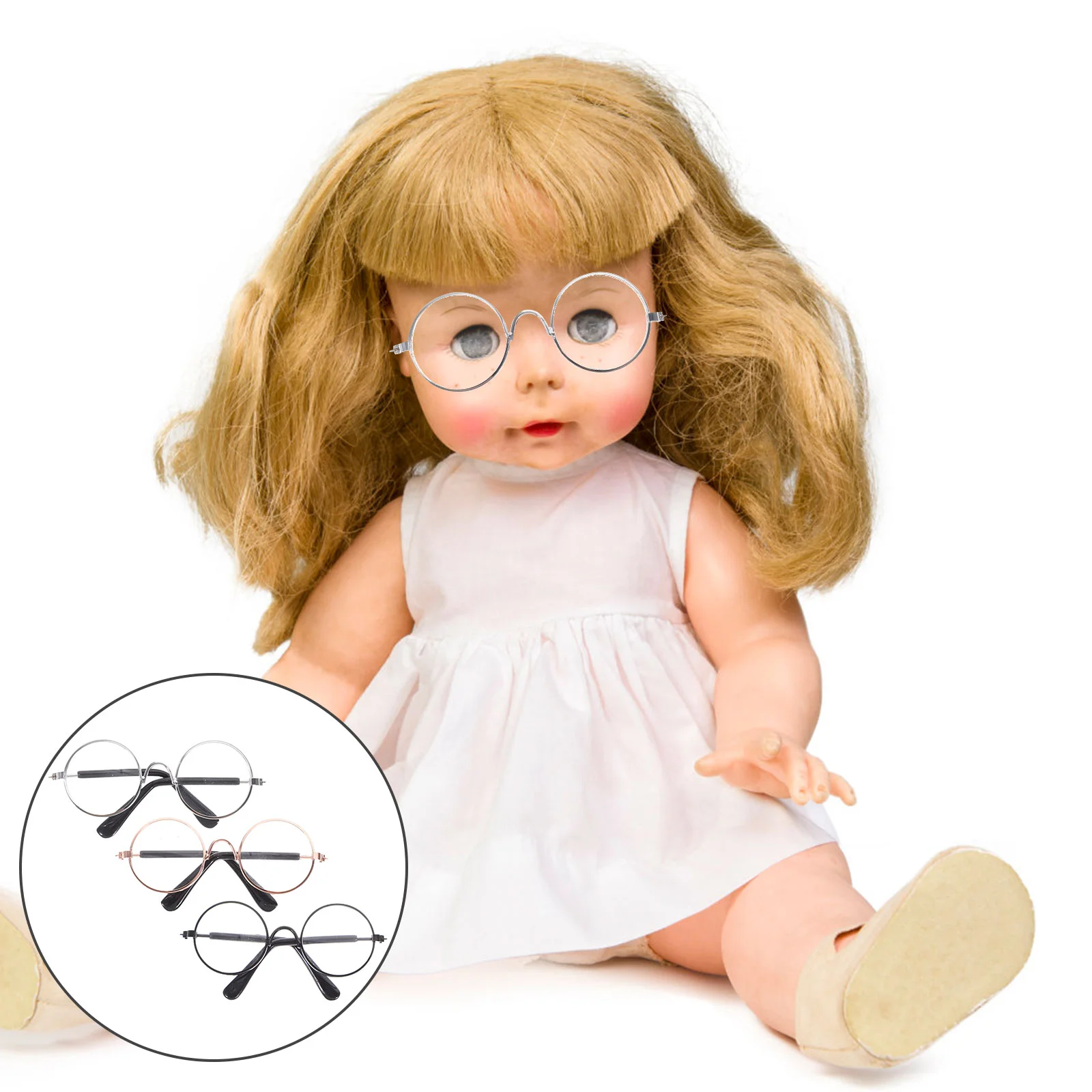 

3 Pcs Dollhouse Glasses Eyeglasses Baby Stuff for Kids Stylish Toys Ornamental Decors Miniature Props Dress up