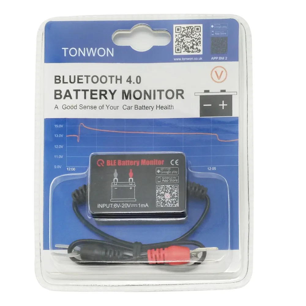 Car 12V Battery Tester BM2 Blue-tooth 4.0 Battery Monitor Diagnostic Tool Digital Analyzer Real Time Monitoring Accessory