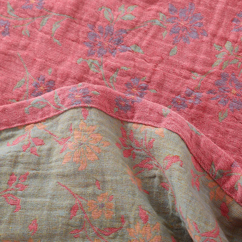 Chinese-style Color-woven Jacquard Pajamas Cotton Double-layer Gauze Pijamas Women Long-sleeved National Style Loungewear Set_ecoleips.com