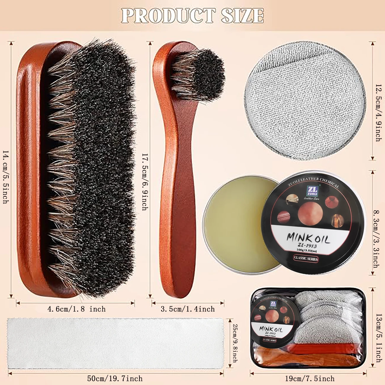 8 件 Mink Oil for Leather Shoes Boots 3.5 oz Leather Conditioner and Cleaner with Travel Bag Soften for Boots and Shoes 2