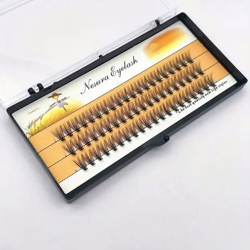 Eyelash Extensions 1box/60 10D 20D 0.1/0.07mm Thickness Individual Cluster Lashes Natural False NESURA Bundles naga