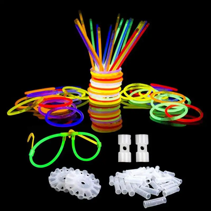 Glow Sticks Bulk Glow Bracelets Bulk Glow Necklaces Multi-Color Neon Leak-Free Glow Necklaces Party Favors For Birthday Easter