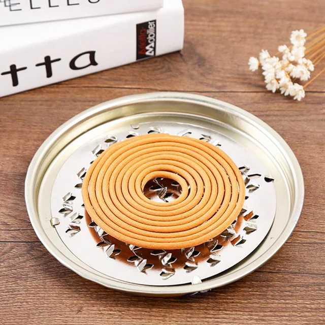 Fém Kerek Állvány Tányér Hordozható Spirál Borítóval Szúnyog Tekercs Tartó Tálca 1Dc - Image 3