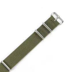 Nylon Watch Strap with Lockstitch Border, 20mm/22mm, NATO Style Bracelet for 22mm (Army green)