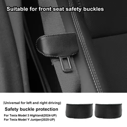 Suede Seat Belt Buckle Protector Covers - Premium Car Accessories (Front Grey leather)