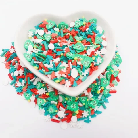 

50g Christmas Clay Slices Mixed Xmas Series Slime Soft Clay Fake Sprinkles Slice Polymer Diy Nail Art Handmade Accessories