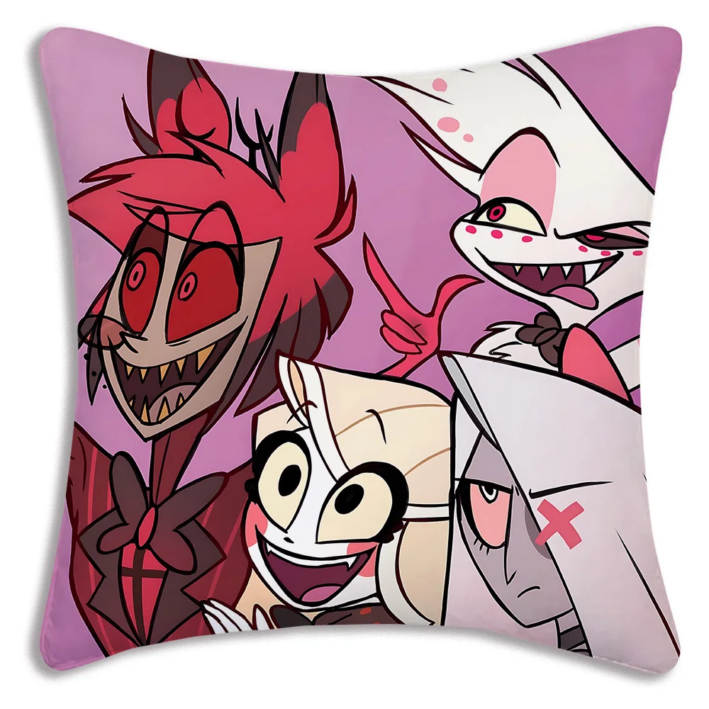 H-Hazbin HotelS Pillow Covers Cartoon Sofa Decorative Home Double-sided Printing Short Plush Cute Cushion Cover 6