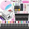 Nail Gel Kit With LED Nail Light Dryer Nail Drill Machine Poly Nail Extension Gel Varnish Kit Soak Off Polish Manicure Tools Kit 1