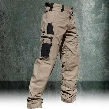 Men's Cargo Pants Multi Pockets Work Trousers Casual Tactical Pants Male Outwear Straight Autumn Winter Wear-resisting Trousers 1