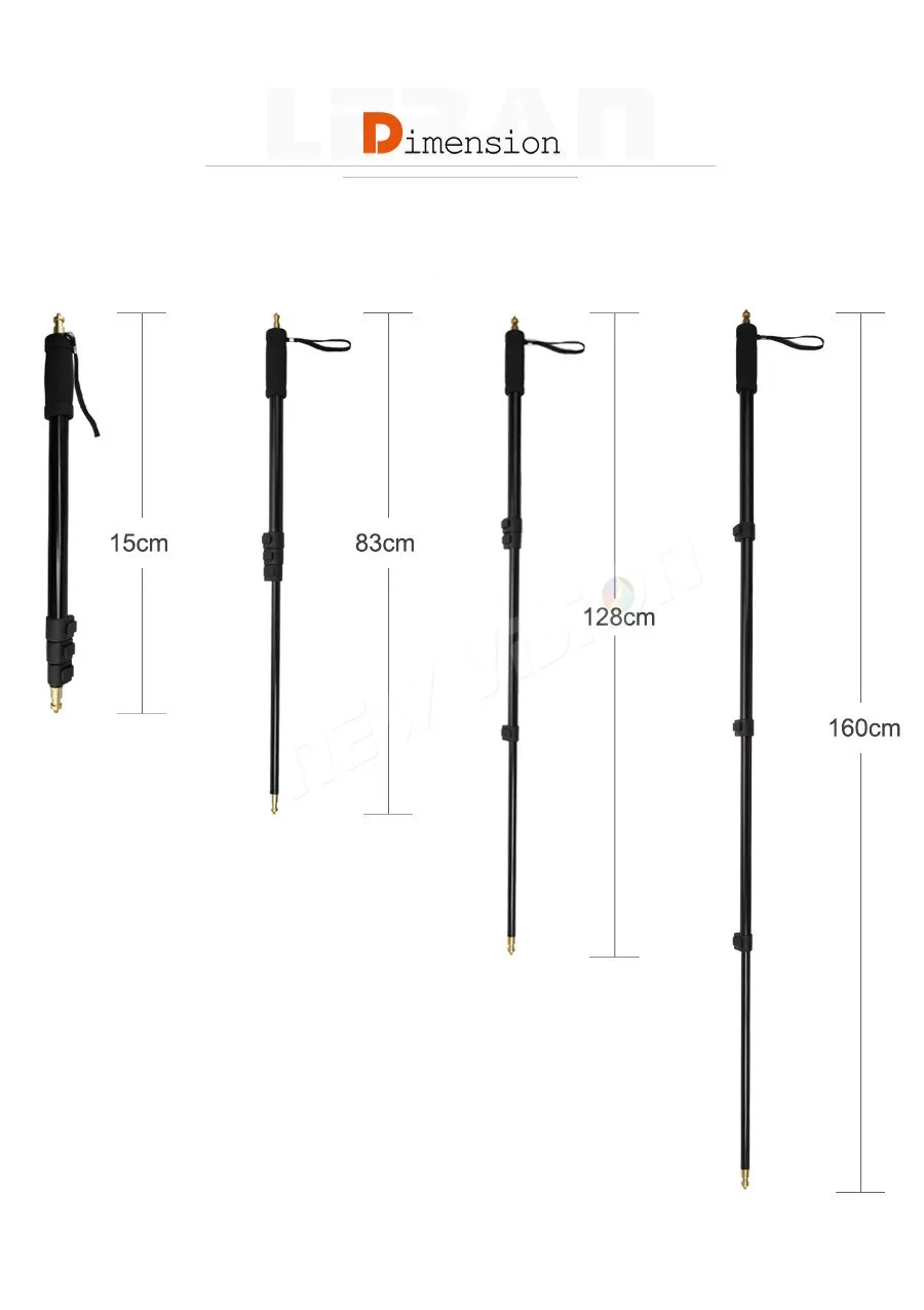 Light Boom Pole Stick AD-S13 55-160cm 1/4 Male Thread for WITSTRO Flash AD180 AD