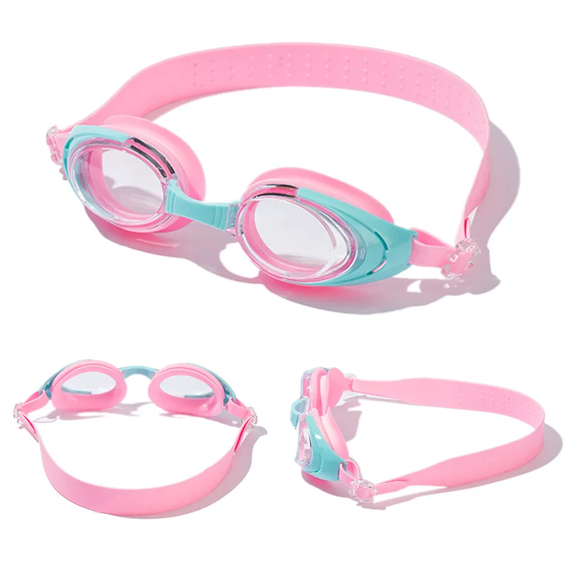 Kids Swimming Goggles Big Frame HD View Anti-fog Waterproof Children's Swim Goggles Boys and Girls Multi-color to Choose