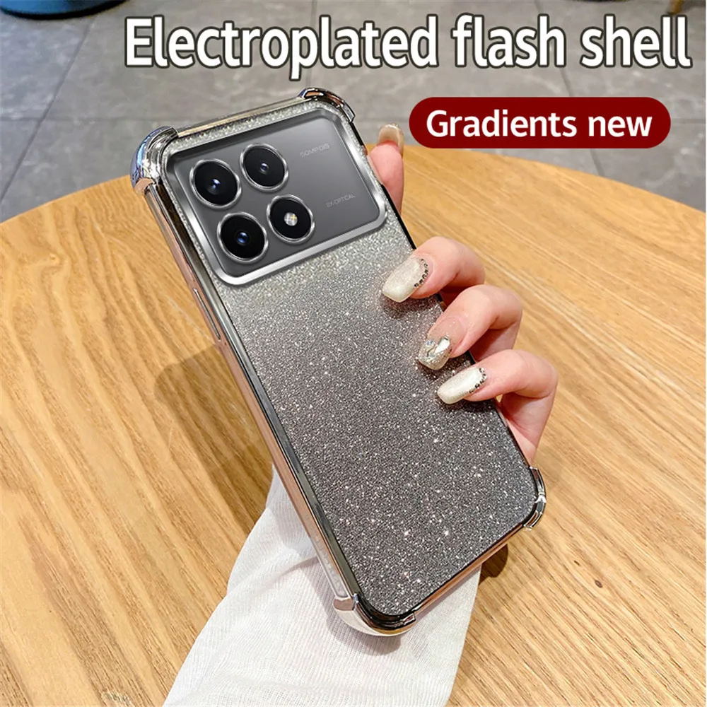 Shockproof Clear Glitter Phone Case - Soft Silicone Cover
