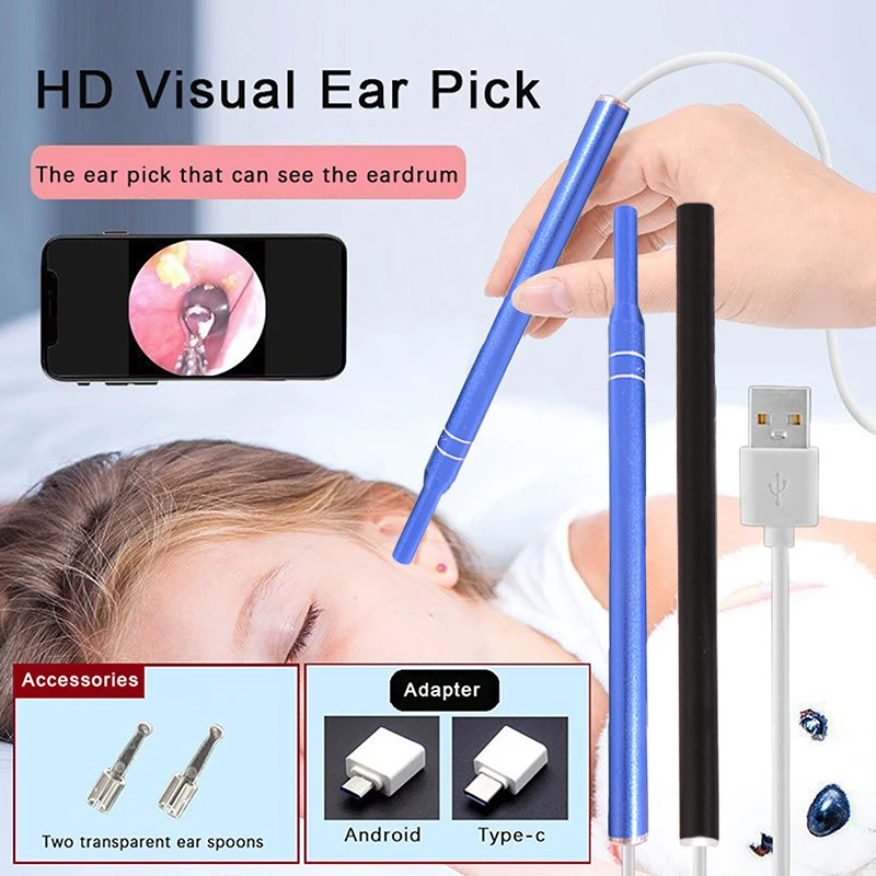 

1Set 5.5mm Smart Visual Earpick Endoscope Spoon Ear Cleaner Camera Otoscope Ear Wax Remover Earwax Removal Tool