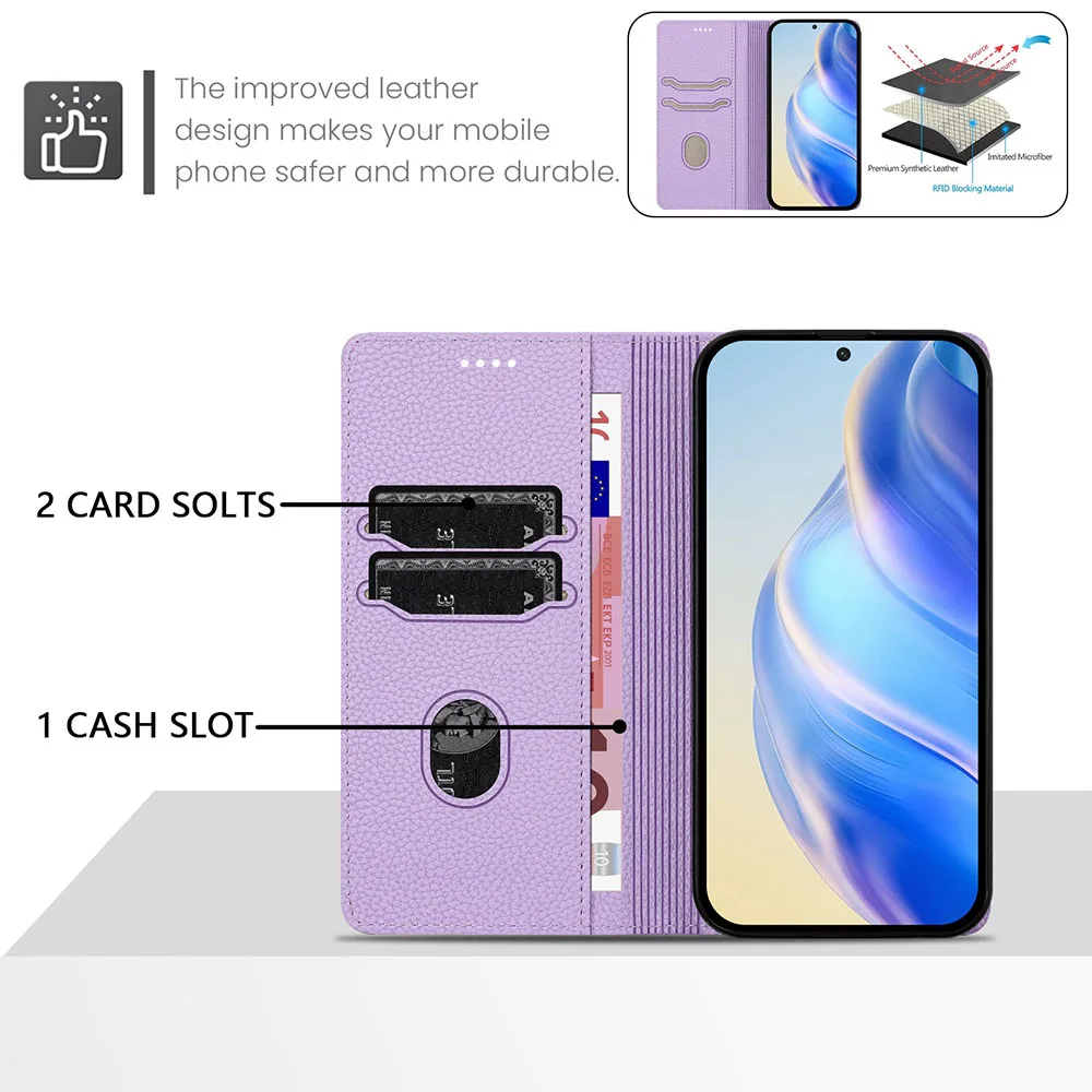 Leather Flip Wallet Case - Elegant Phone Cover and Card Holder