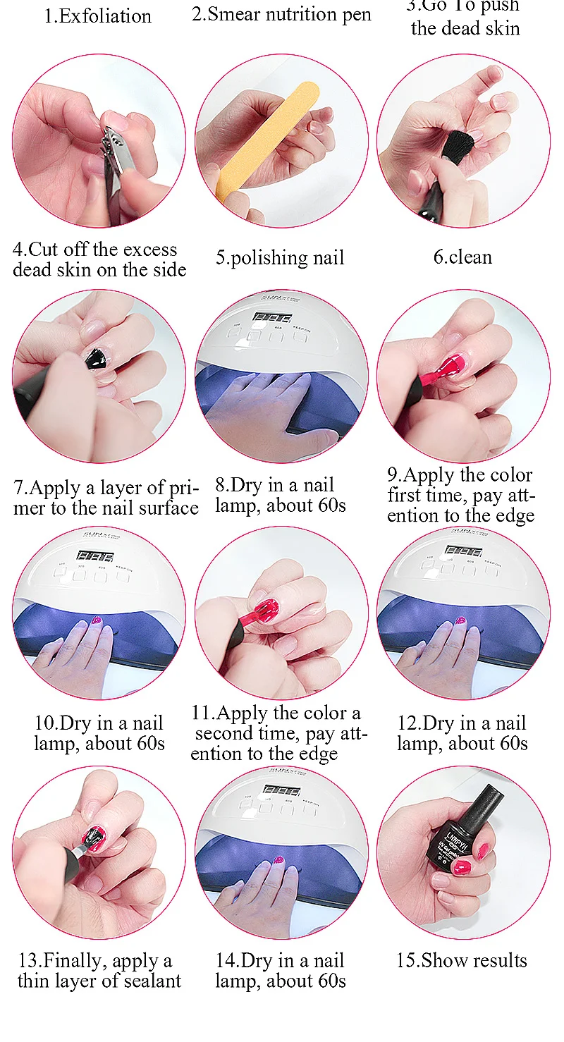 Poly Nail Gel Kit with UV LED Lamp and Gel Nail Polish Set