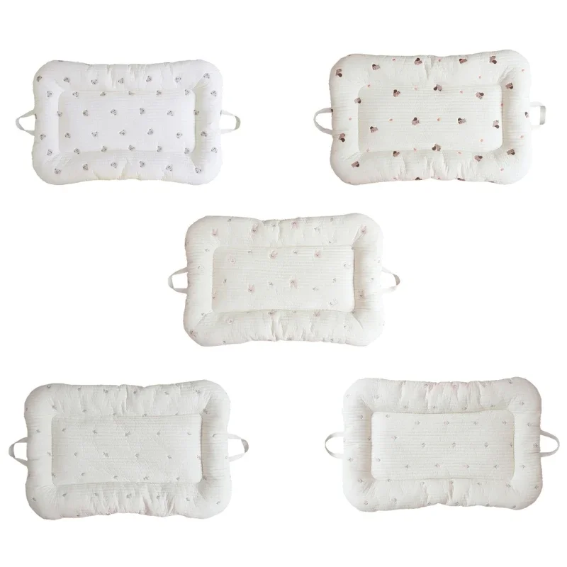 Newborn Cotton Quilted Bed Carrying Type Double Sided Mattress 3D Breathable Mesh Crib Cushion Foldable Designing