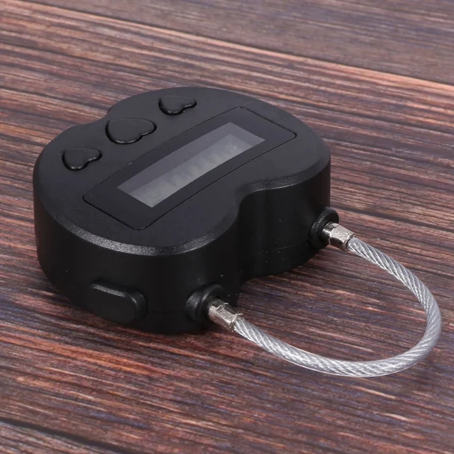 5X Smart Time Lock LCD Display Time Lock Multifunction Travel Electronic Timer, USB Rechargeable Temporary Timer Padlock 6