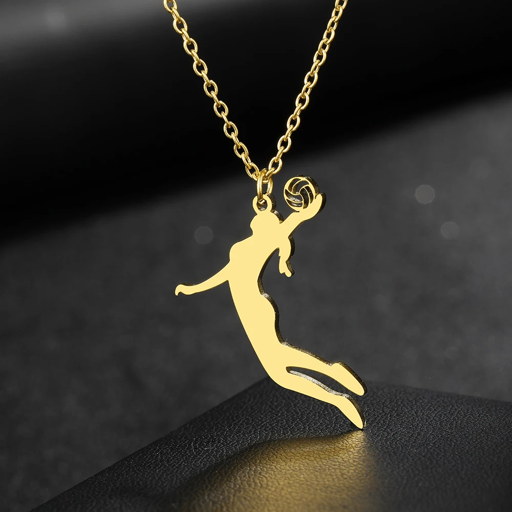 StainlessSteelNecklacesFemaleAthleteSlamDunkPendantChainCharms