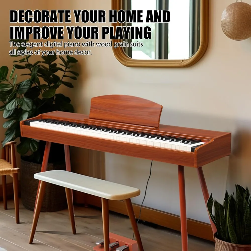 88 Key Keyboard Piano Weighted Action Electronic Keyboard Piano, Digital Piano with 3-Pedal Unit, Removable Music Stand