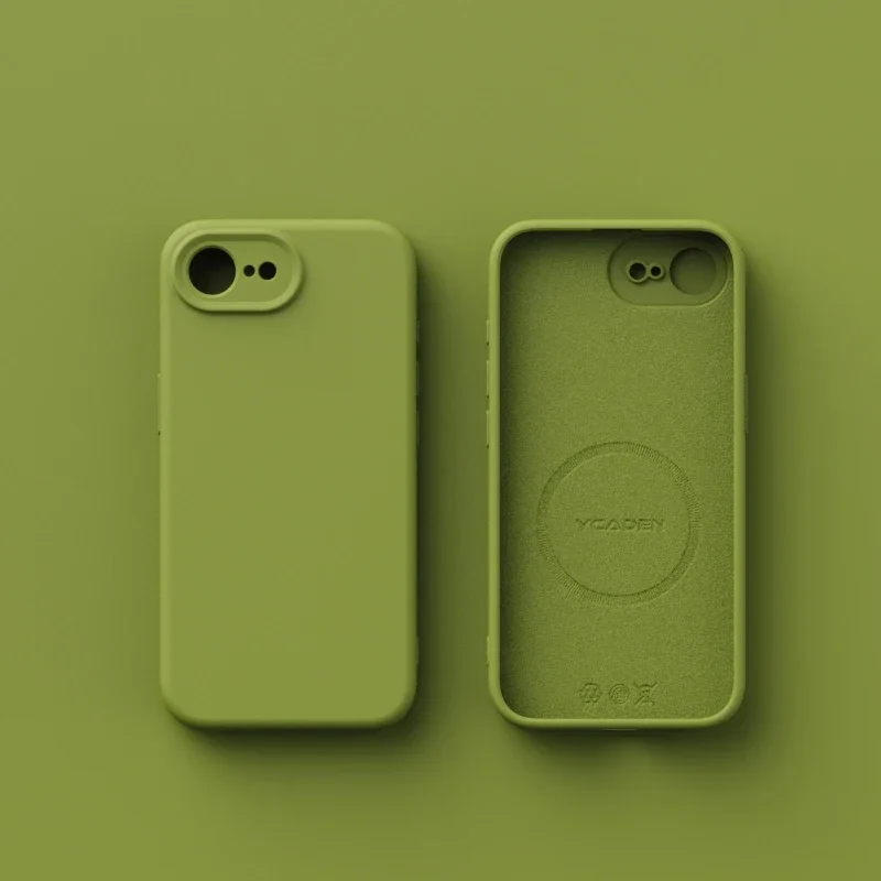 Luxury Magnetic Soft Liquid Silicone Phone Case with Matte Skin Feel Back Cover
