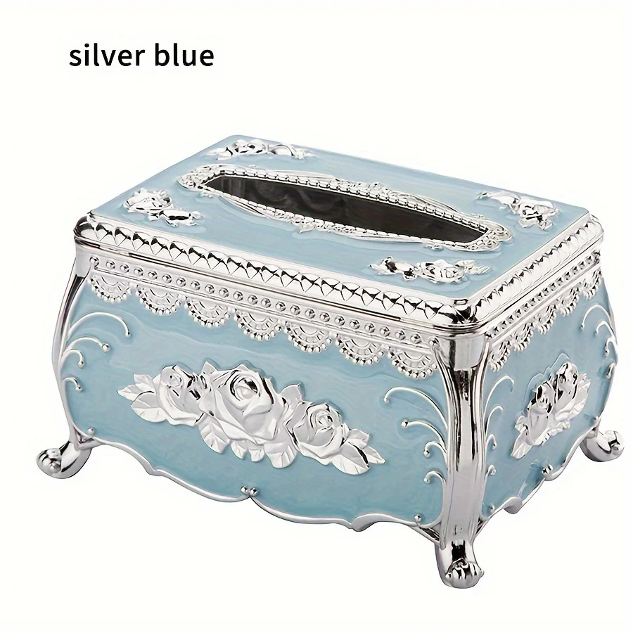 Plastic Tissue Box Cover Suitable for Home Living Room Coffee Table Creative Luxury KTV Napkin Holder Restaurant 6