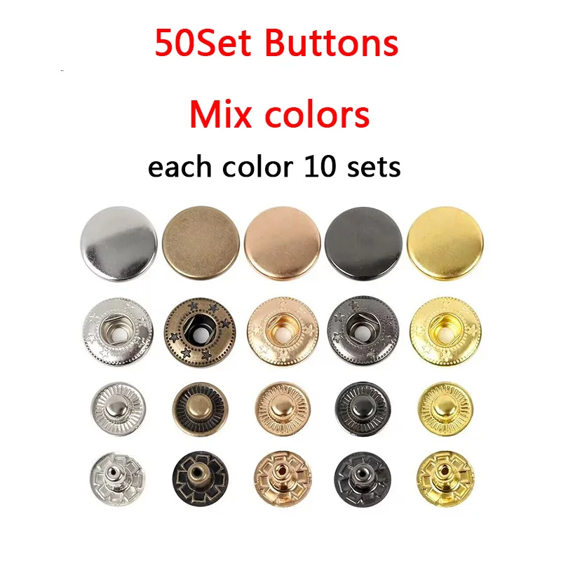 Premium Leather Snap Fasteners Kit with Installation Tools for DIY Projects (50 Sets)