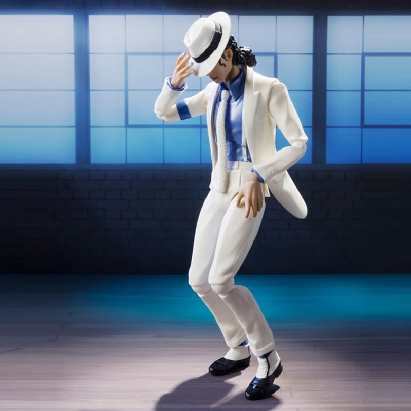 SHF Michael Jackson Action Figure Smooth Criminal Moonwalk Collectable Model Toys Doll Anniversary Christmas Birthday Gifts 14CM