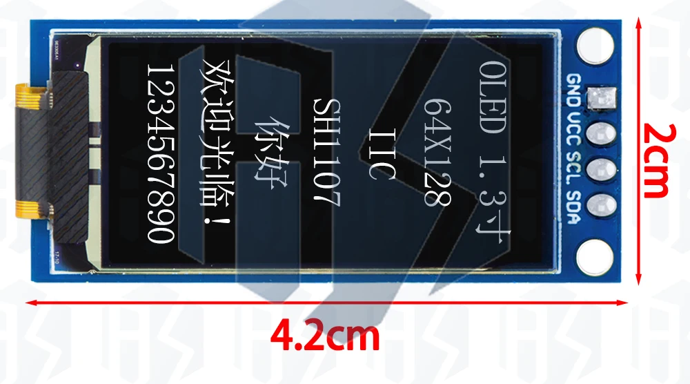 1~5PCS 1,3 Zoll/0,96 Zoll/1,54 Zoll OLED-Display 64×128 LCD-Modul SH1107 LCD 1,3' OLED Vertikales Bildschirmmodul für Arduino – Detail 25