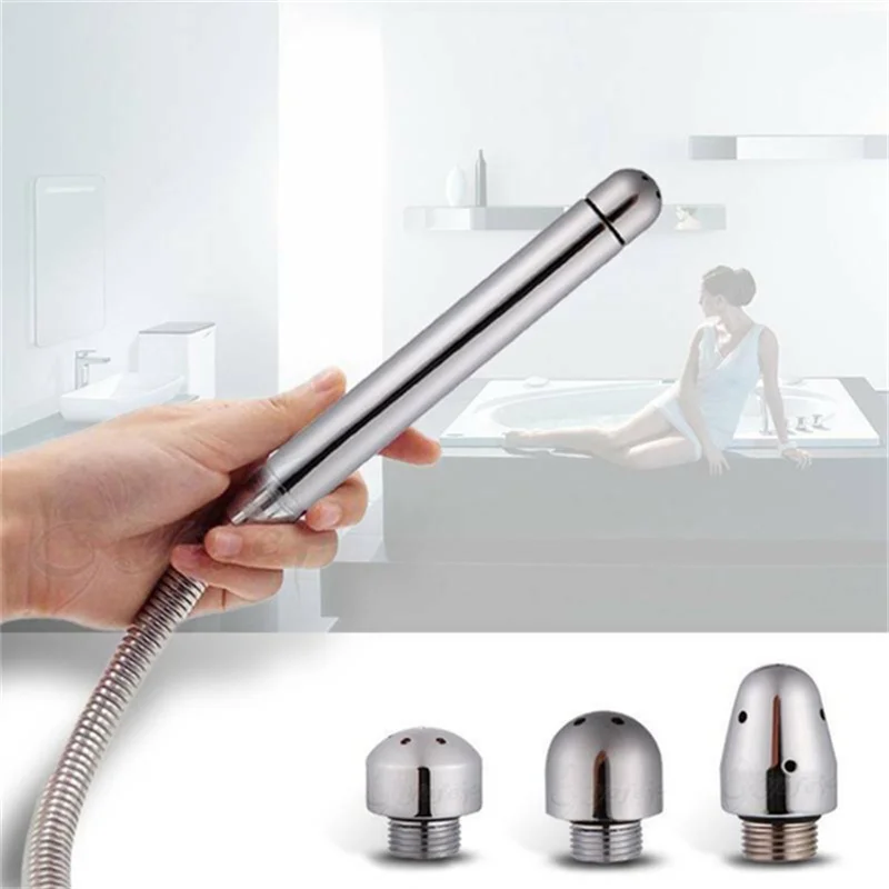 Metal Hygienic Shower For Bathroom Enema Water Nozzle With 3 Style Head Anal Ingredients Douche Vaginal Clean Kit Cleaner Tool 5