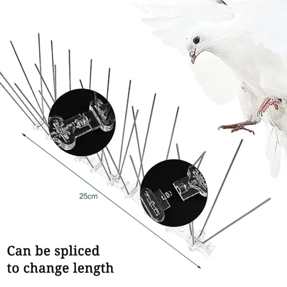 12Pcs Pigeon Spikes Stainless Steel Bird Repeller Set Deterrent Anti Bird Pigeon Squirrel Cats Repellent Garden Fence Roof bird repellent