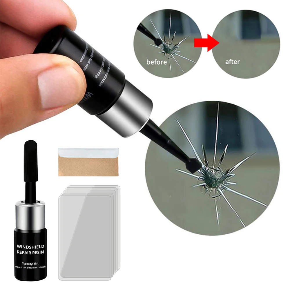 Fairnull Vehicle Window Screen Glass Scratch Crack Car Windshield Repair  Fluid Tool Kit 