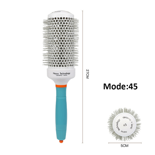 Ion Hair Comb Professional Salon Hair Brush Hair Styling Hairbrush Hairdressing Comb Round Curly Hair Rollers Tools Blue