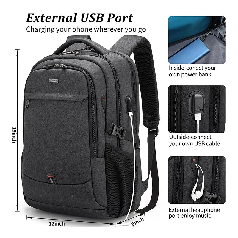 Pánské 17.3''laptop batoh velký schopnost cestovní batoh mochila multifuncion podnikání batoh oxford wear-resistant batoh