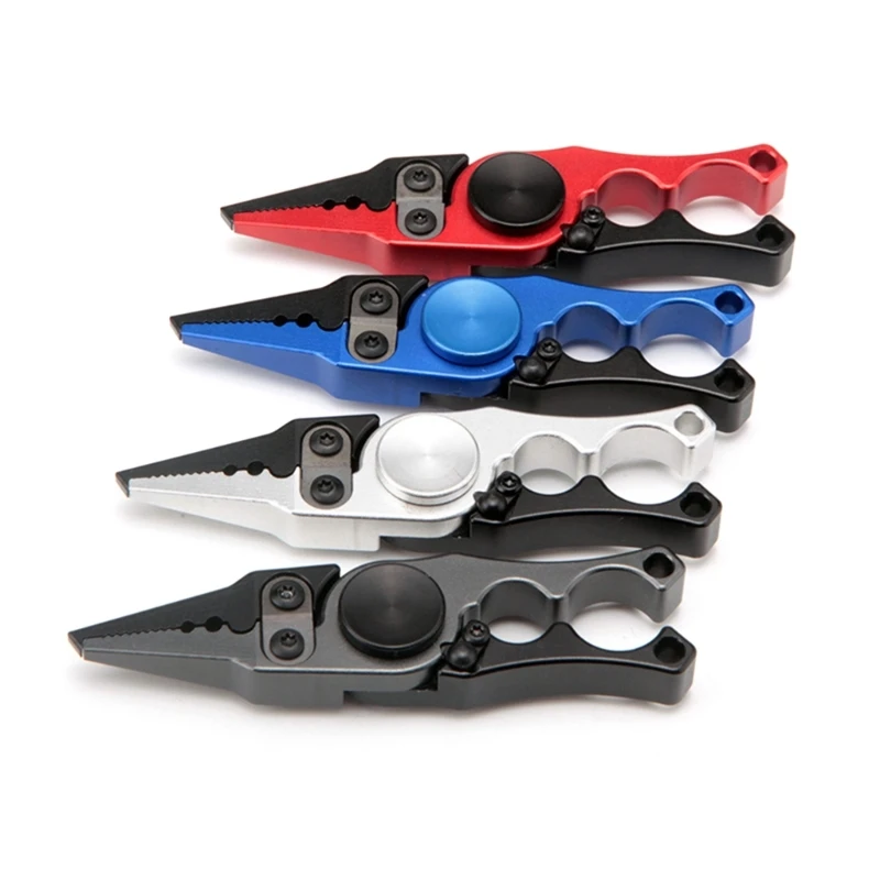 

Finger Spinner Fishing Plier Scissors Fish Hook Remover Line Cutter Scissors Practical Fishing Tool Easy to Use