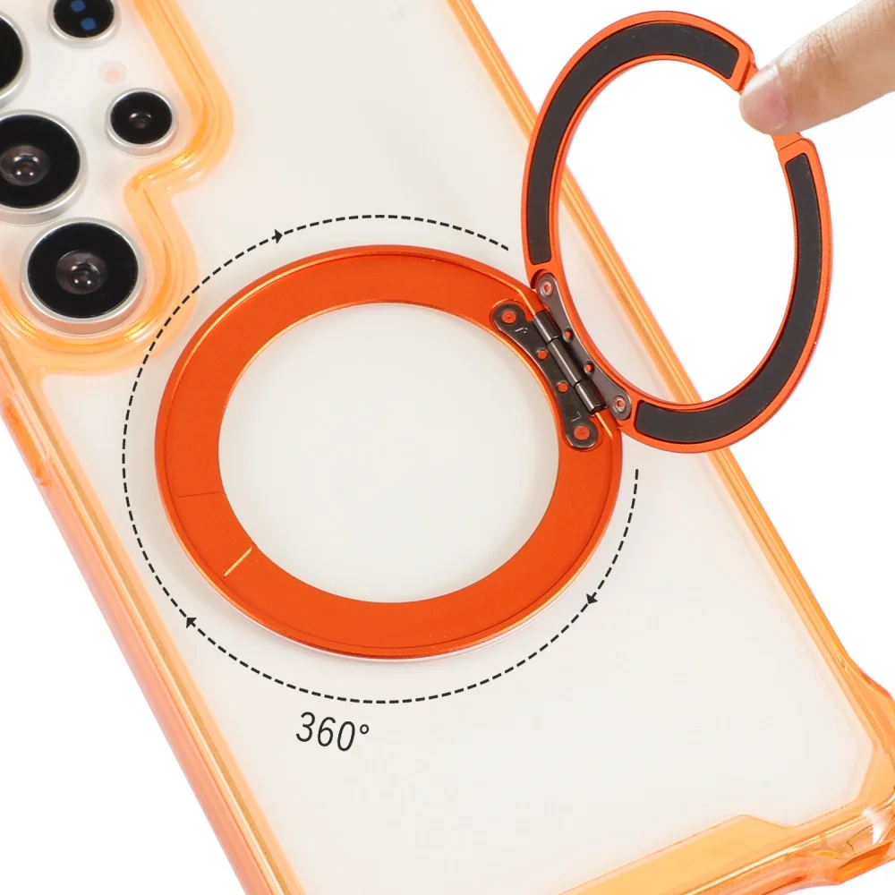Adjustable Crossbody Necklace Strap Hand Rope Case For Samsung S26 Ultra S25 S24 S23 Magnetic Stand Holder Shockpoof Clear Cover_voghion.com