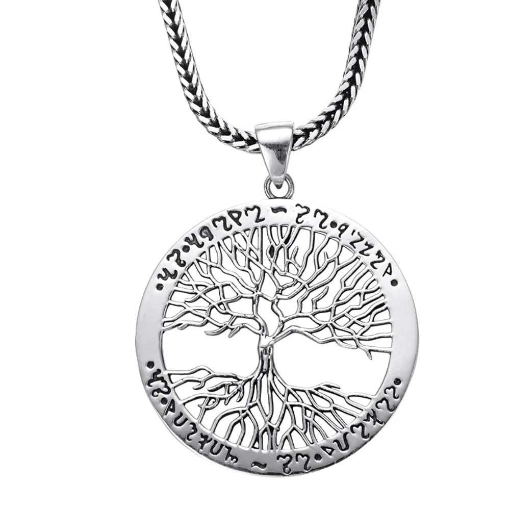 Tree of Life Pendant Necklace Norse Vikings Amulet 925 Sterling Silver Jewelry for Women Men
