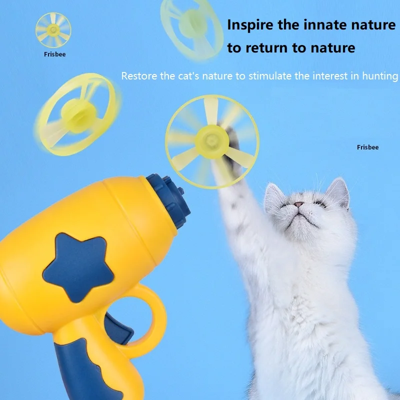 Jouet interactif de dressage pour chatons, mini-disque volant, pistolet de poursuite, jouets pour animaux de compagnie_voghion.com