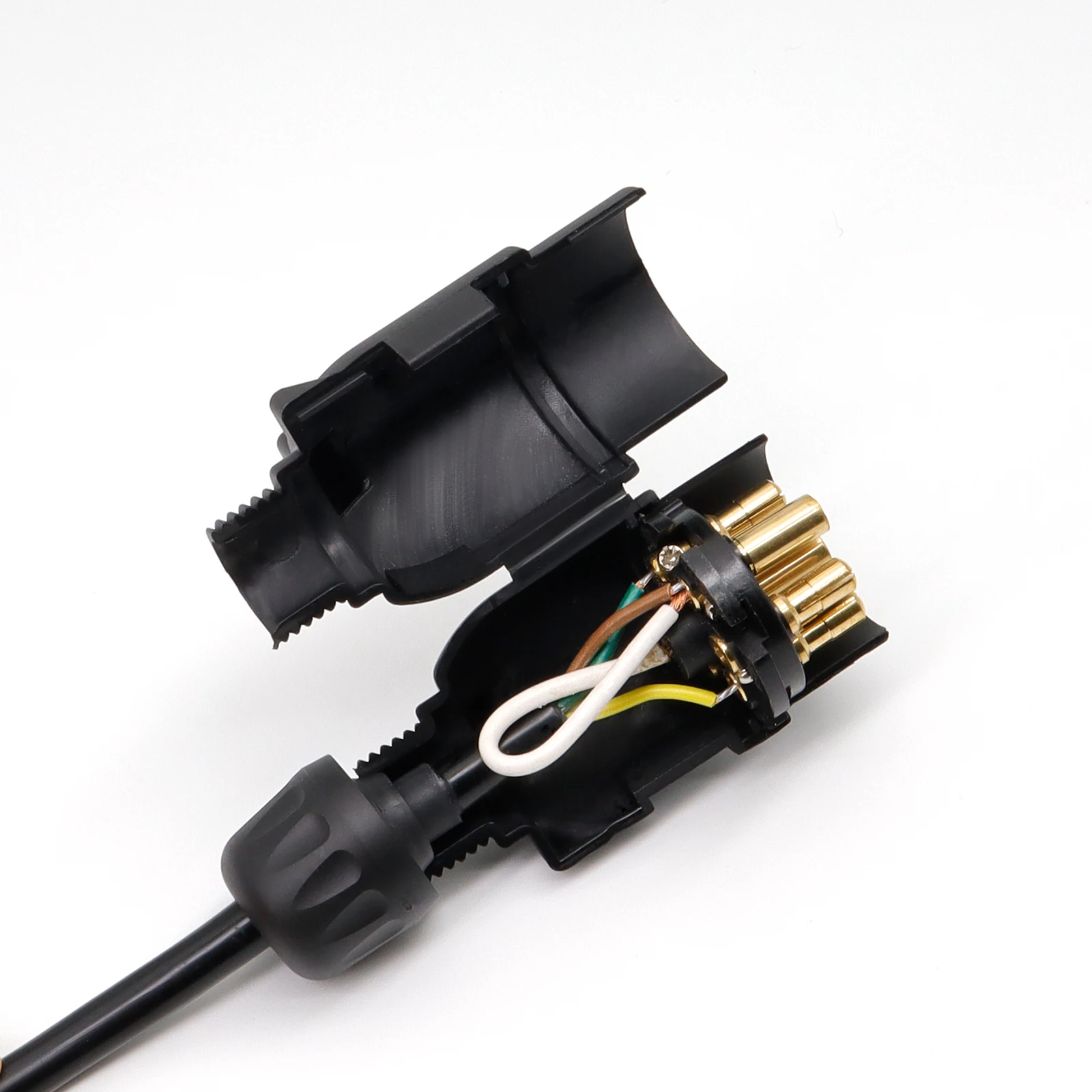 EU to US Trailer Light Converter 7 Pin Round Adapter European Trailer to 4 pin flat Socket American Vehicle Tow Hitch Wire Plug