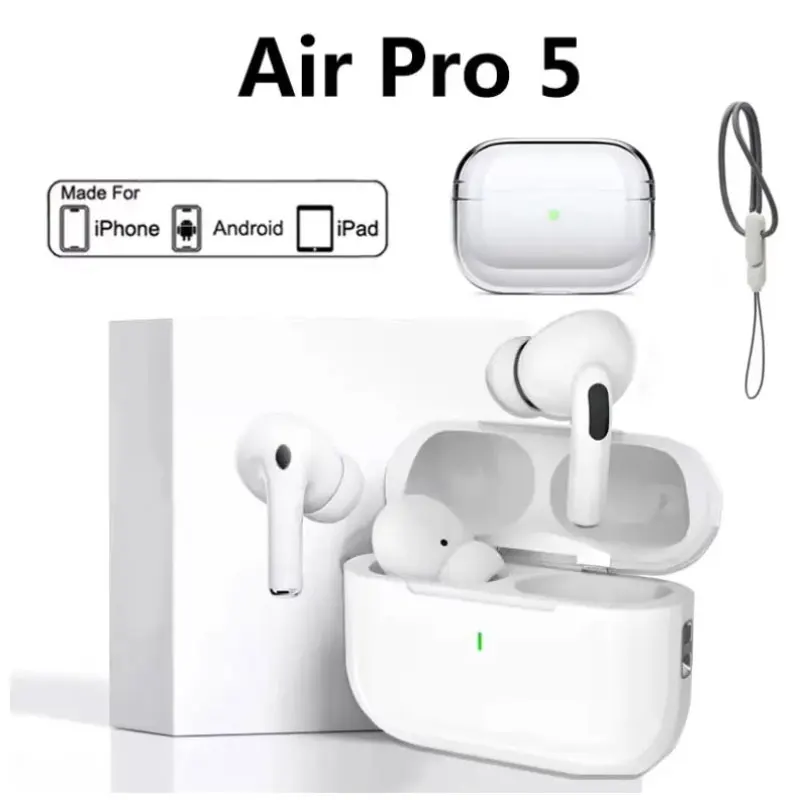 For Air pro5 Wireless Bluetooth Earphone Headset TWS Max With case Earbuds Noise Cancelling Headset For iPhone Android Headphone