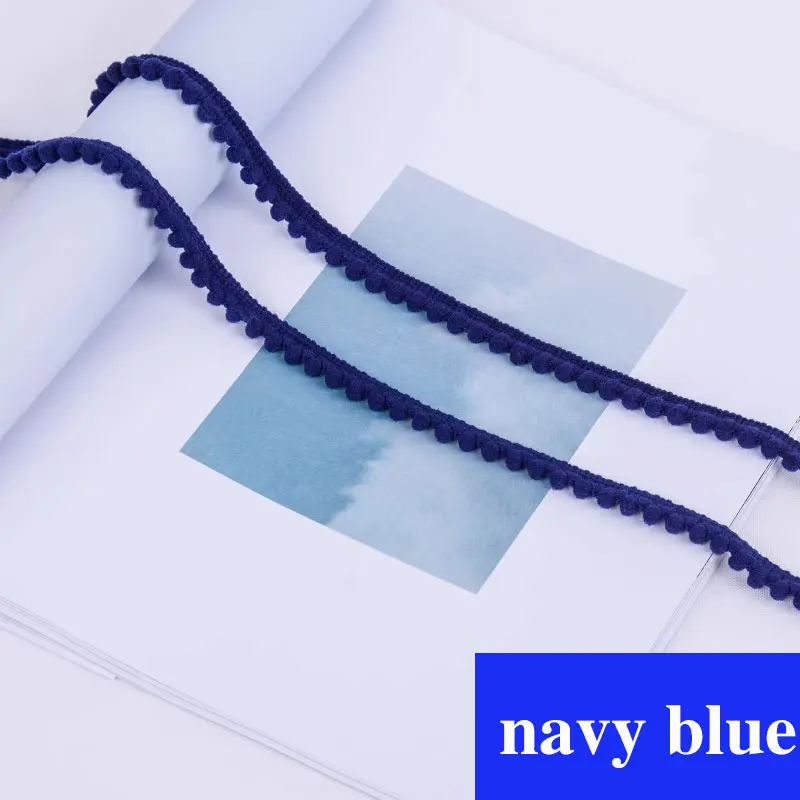Mini Pom Pom Ball Fringe Ribbon Lace Trim for DIY Sewing and Home Decor - 32 Vibrant Colors